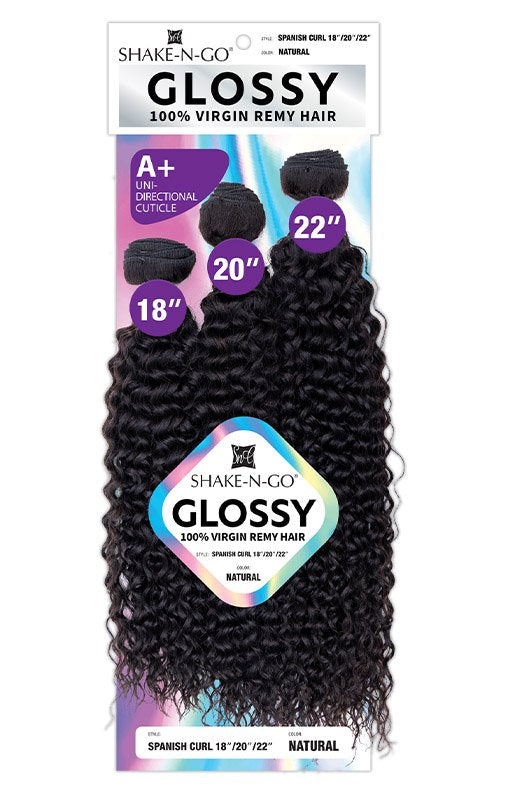 Shake N Go Glossy 100% Virgin Remy Hair Weave - SPANISH CURL