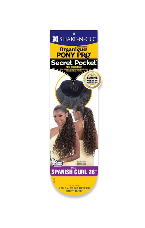 Organique Secret Pocket Pony Pro - SPANISH CURL 26"