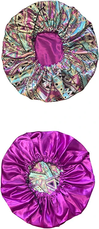 Envy Us Hair Satin Bonnet with Adjustable Drawstring - Double Layered - Sleeping Cap for Curly Hair, Natural Hair - Jumbo