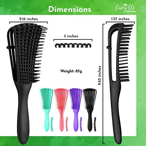 ENVY US HAIR Detangling Brush for -Black Hair Care- Natural Hair, Curly Hair, Textured Hair, Type 3, 4, 4a, 4b, and 4c