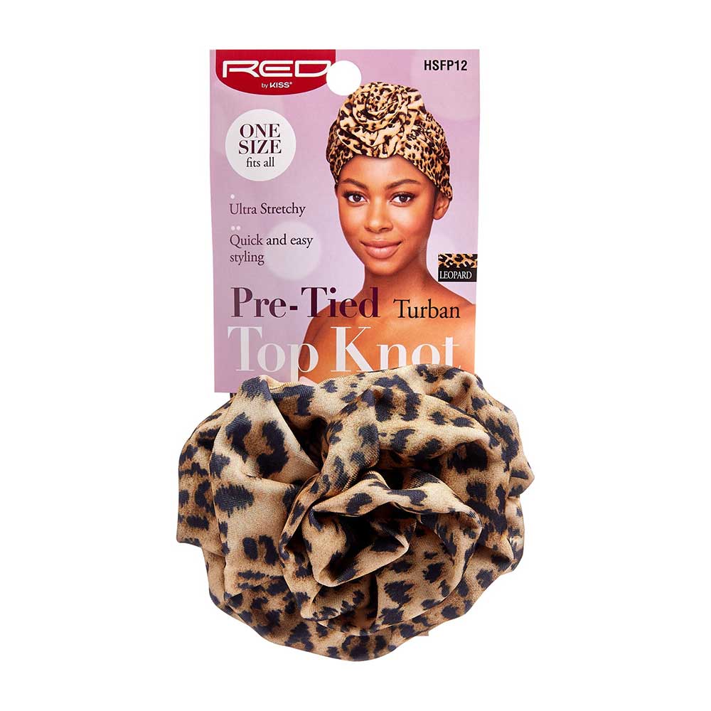 RED - Top Knot Turban
